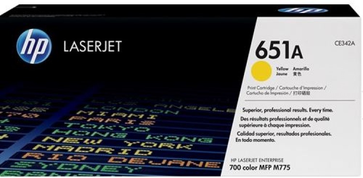 HP CE342AC #651A Yellow Toner Cartridge (16,000 Yield)